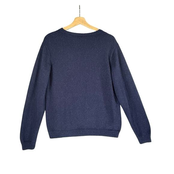 Novica ALPACA Blend Sweater Mens SIZE LARGE Blue Cozy Classic Crewneck Top Peru - Picture 2 of 7